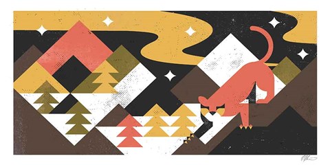 Framed Mountain Lion Print