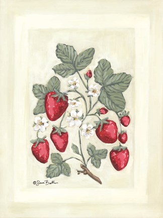 Framed Sweet Summer Strawberries I Print