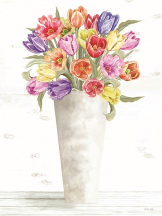 Framed Colorful Tulip Bouquet Print