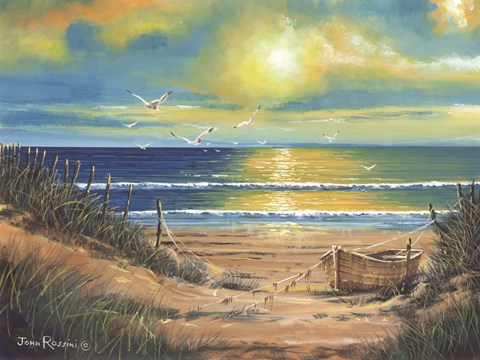 Framed Tranquil Sunset Print