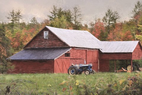 Framed Red Adirondack Barn Print