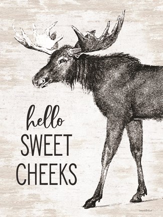 Framed Hello Sweet Cheeks Moose Print