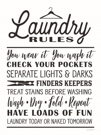 Framed Laundry Rules Print