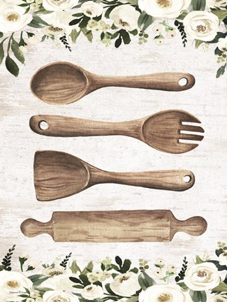 Framed Wooden Utensils Print