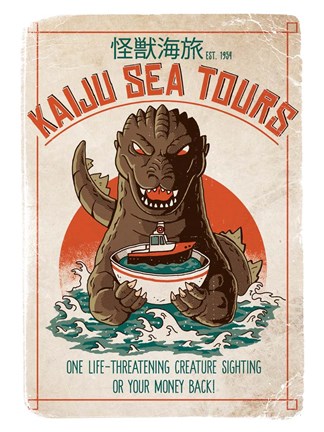 Framed Kaiju Sea Tours Print