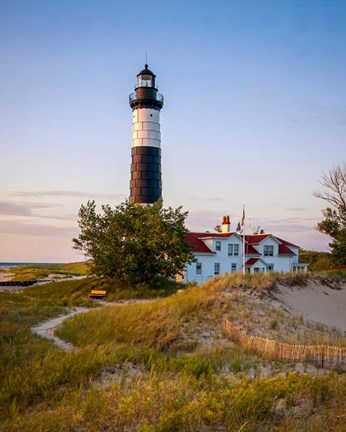 Framed Historic Big Sable Point Light Print