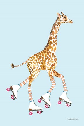 Framed Giraffe Joy Ride II Print