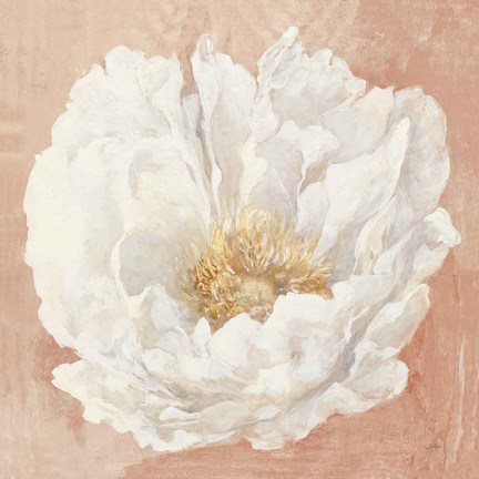 Framed Serene Peony Terracotta Print