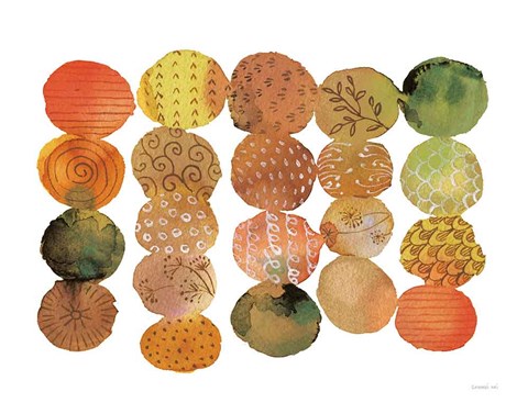 Framed Fall Circle Stories II Horizontal Print