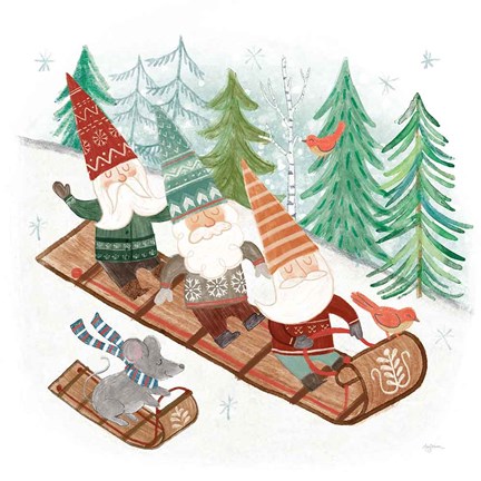 Framed Woodland Gnomes III Print