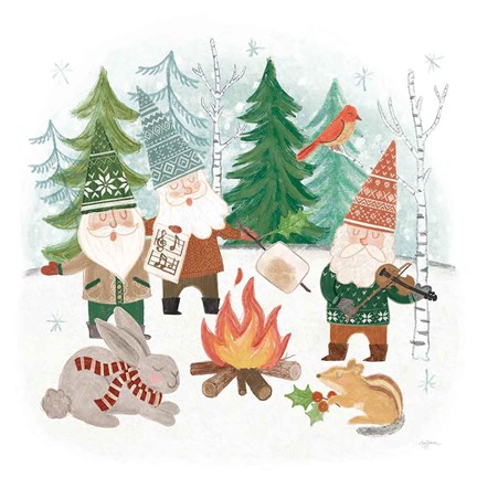 Framed Woodland Gnomes II Print