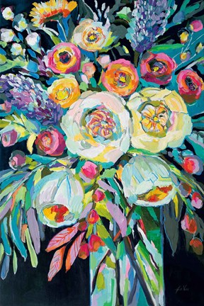 Framed Lilys Bouquet Black Print