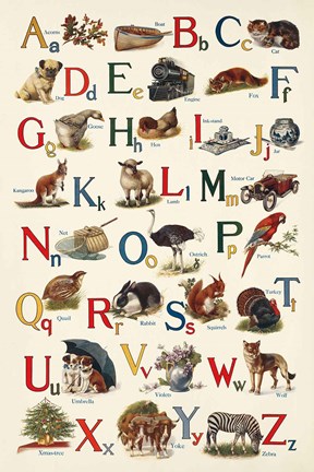 Framed Schoolhouse Alphabet Print