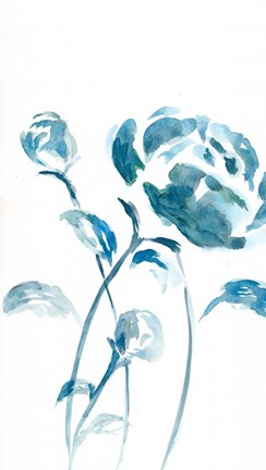 Framed Blue Peonies II Print