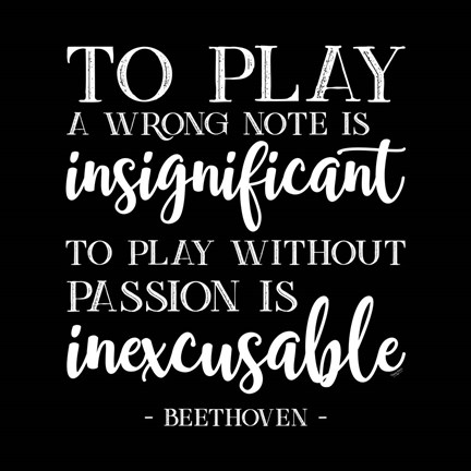 Framed Moved by Music black I-Beethoven Print