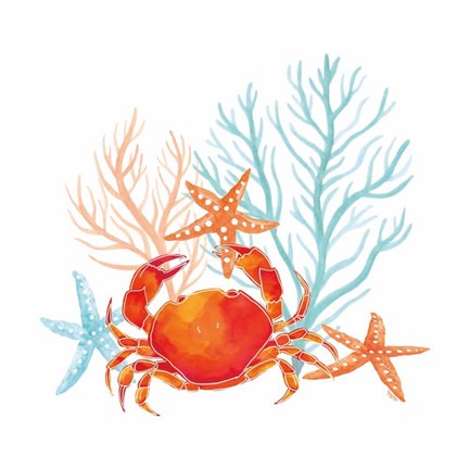 Framed Coral Aqua VIII Print