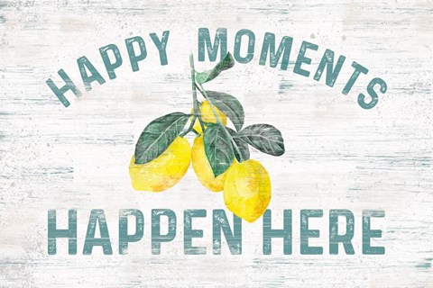 Framed Happy Thoughts III on White Print