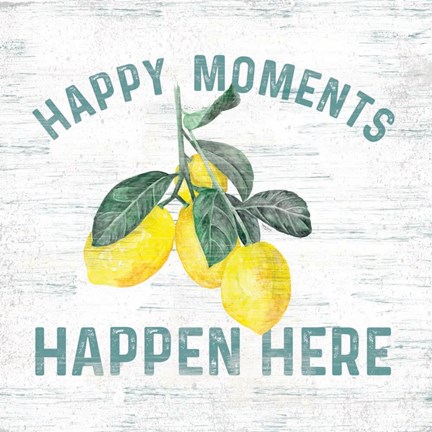 Framed Happy Thoughts VII on White Print