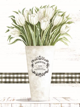 Framed White Tulips Print