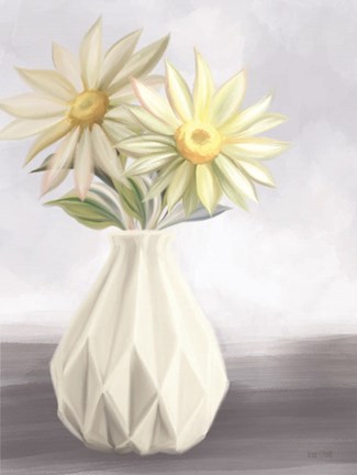 Framed Sunny Floral Blues Print