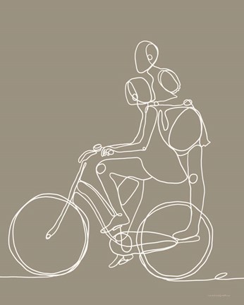 Framed Friend on a Bike II Print