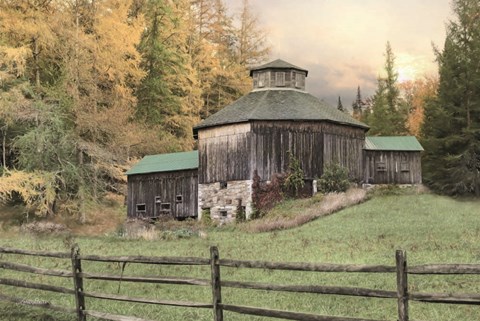 Framed Octagon Barn Print