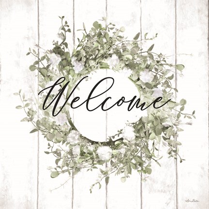 Framed Welcome Wreath Print