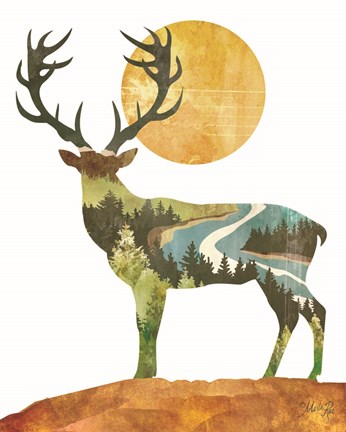 Framed Forest Deer Print