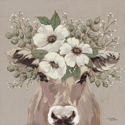 Framed Flora the Jersey Cow Print