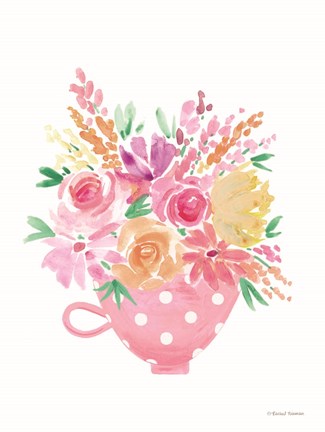 Framed Pretty in Pink Tea Cup Print