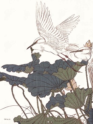 Framed Egret in Flight Print