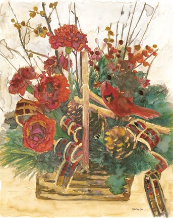 Framed Christmas Basket Print