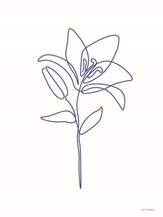 Framed One Line Flower II Print