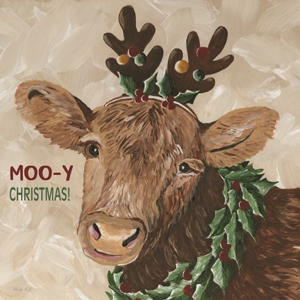 Framed Moo-y Christmas Print