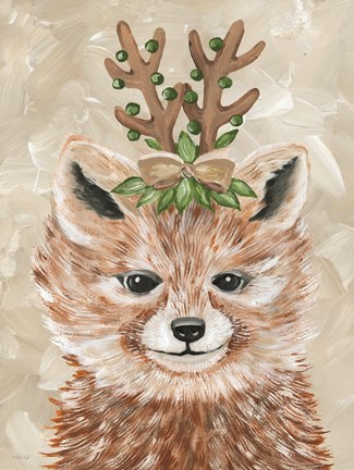 Framed Christmas Fox Print