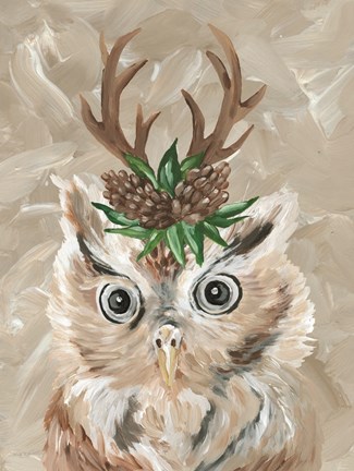 Framed Christmas Owl Print