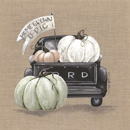 Framed Pumpkin Truck Print