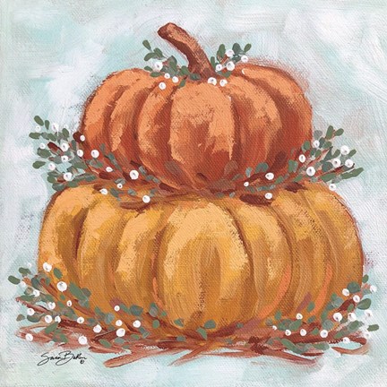 Framed Pumpkin Stack IV Print