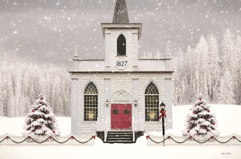 Framed Christmas Church Print