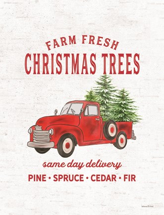 Framed Christmas Trees Delivery Truck Print