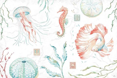 Framed Delicate Sea I Print