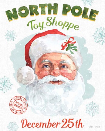 Framed Santa Signs I Print