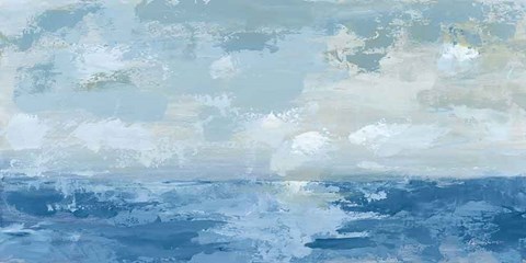 Framed Silver Blue Sea Print