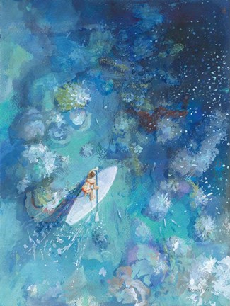 Framed Paddle Board Exploring I Print