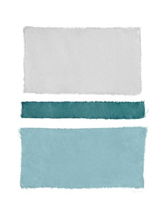 Framed Painted Weaving V Blue Green Print