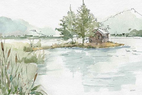 Framed Serene Lake II Print