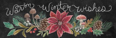 Framed Christmas Chalk Winter Wishes Print
