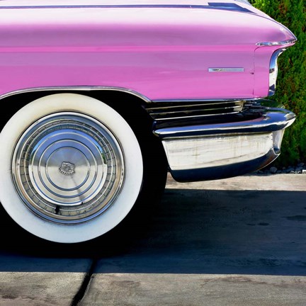 Framed Pink Cadillac Tire Print