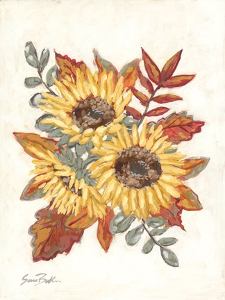 Framed Sunflower Fall Foliage Print