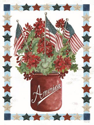 Framed Patriotic Flowers Print